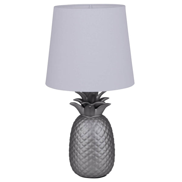 Lampe à poser Ananas argentée, tissu