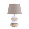 Lampe à poser Stoney marron, tissu (3179314)