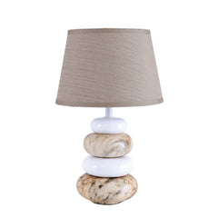 Lampe à poser Stoney marron, tissu (3179314)