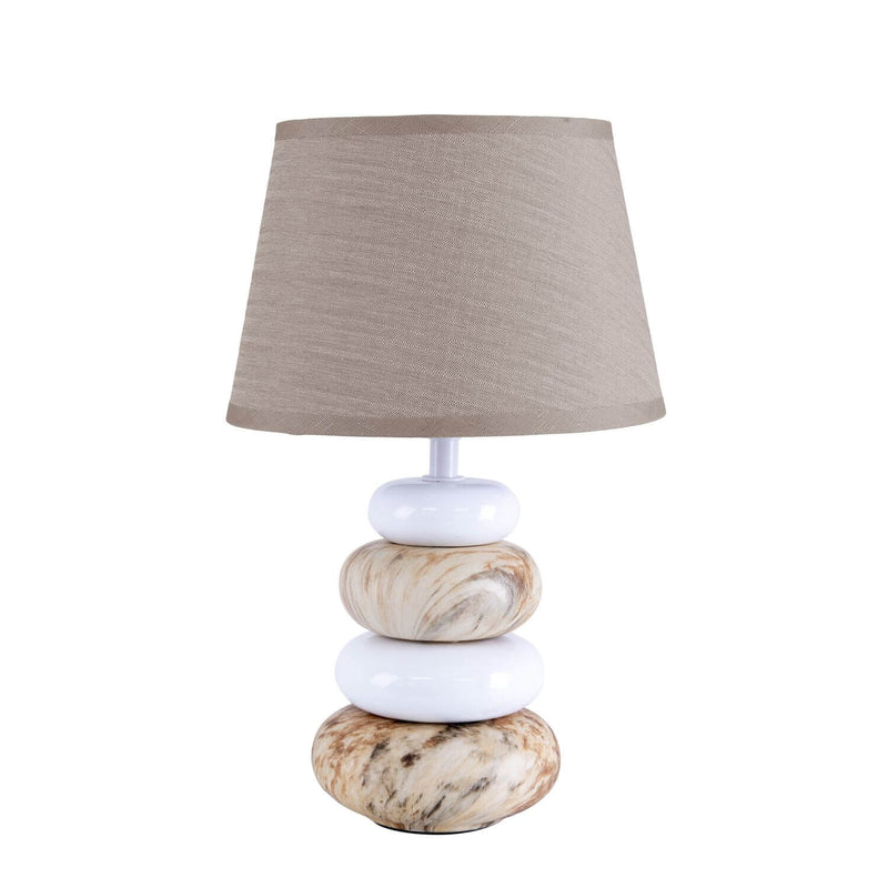 Lampe à poser Stoney marron, tissu (3179314)