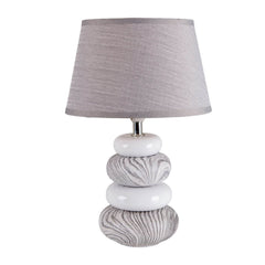 Lampe à poser Stoney grise, tissu (3179316)