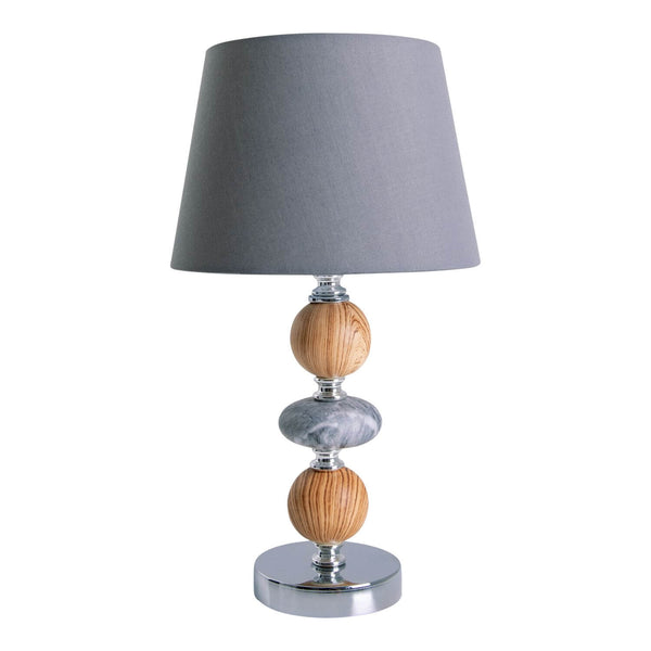 Lampe à poser Araga grise, tissu
