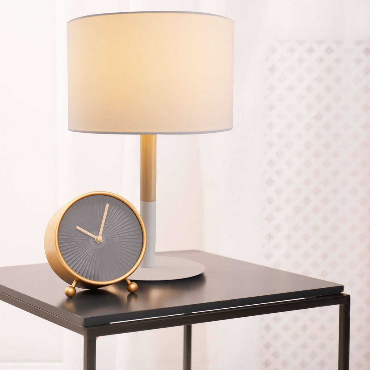 Lampe à poser Tessile blanche, tissu