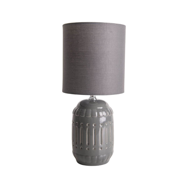 Lampe à poser Erida grise, tissu