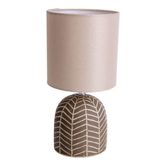 Lampe à poser Folio marron, tissu