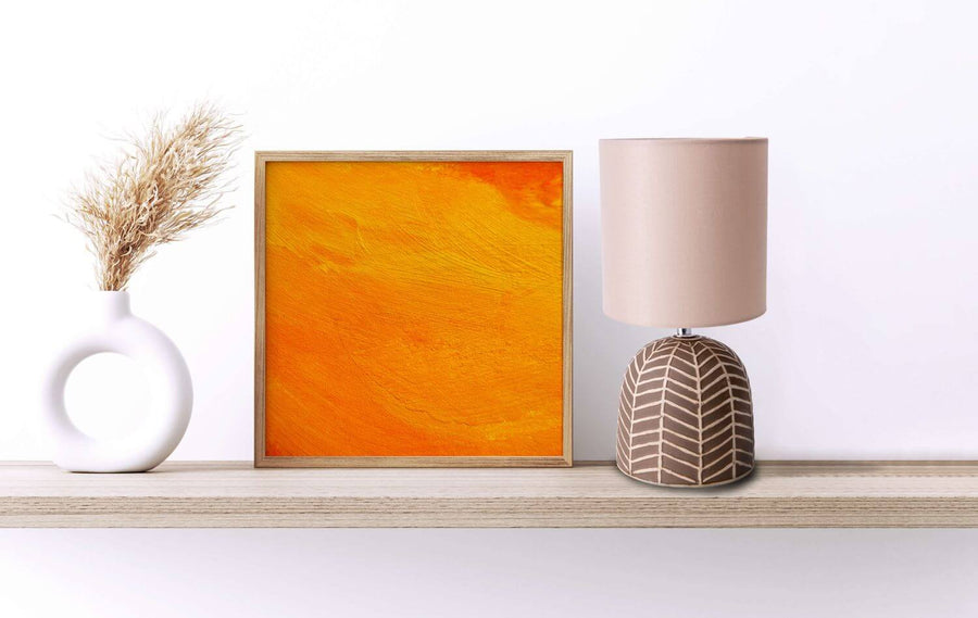 Lampe à poser Folio marron, tissu