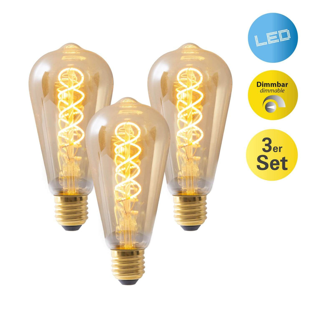 Lot de 3 ampoules LED ambrée, 5 W | Näve