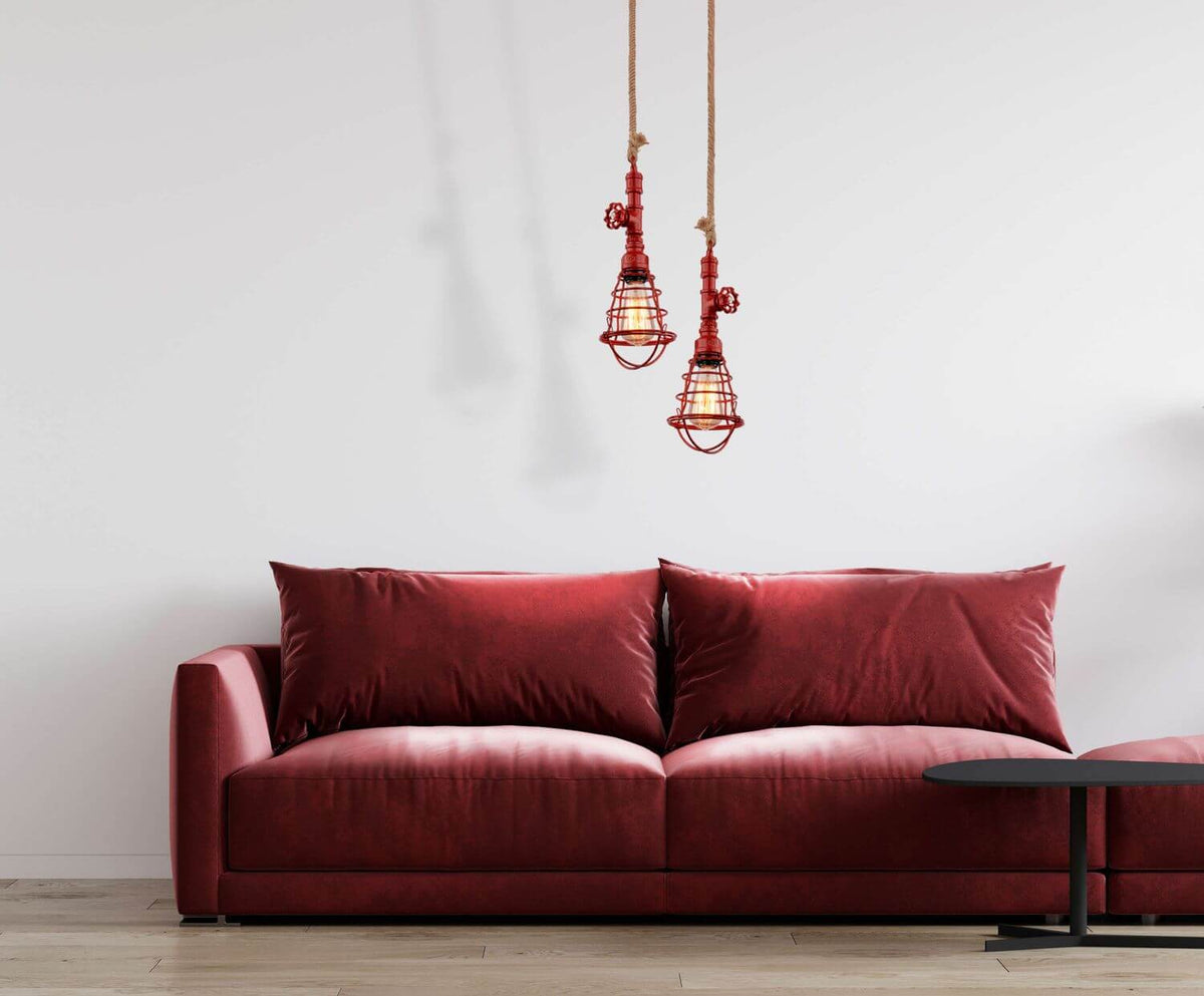 Suspension Regia rouge, H 130 cm