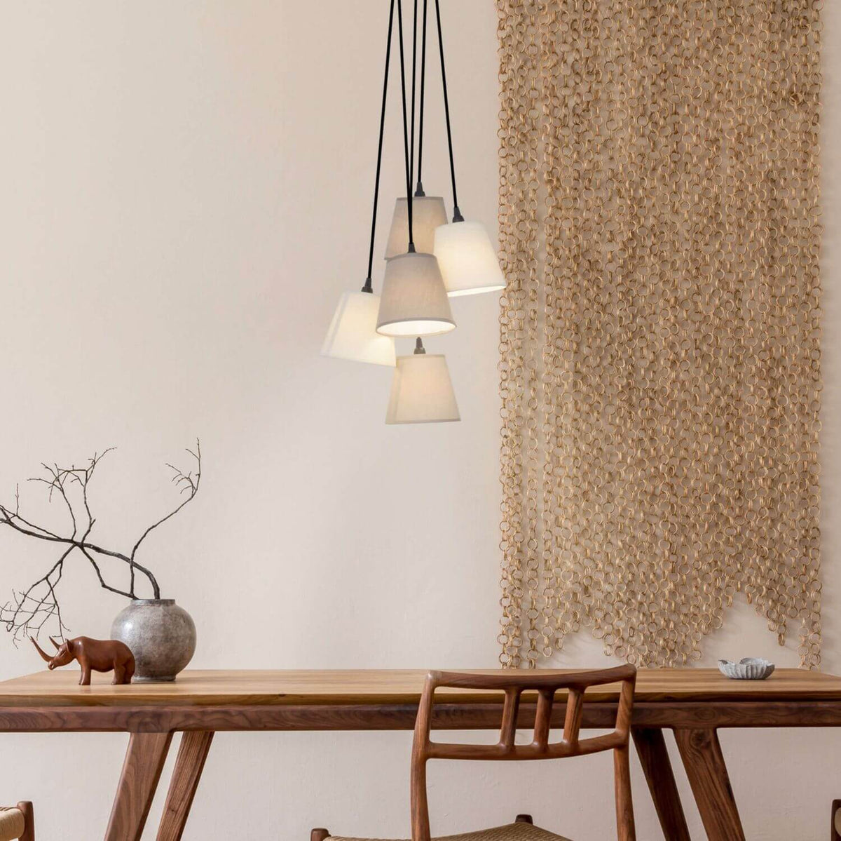 Suspension Boho beige, tissu