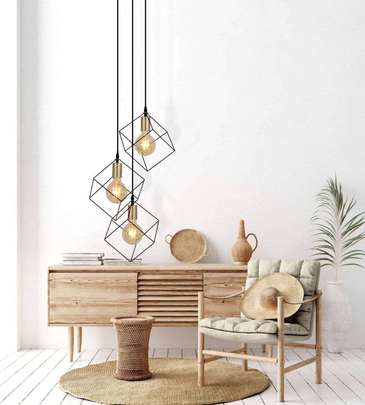Suspension Canto noire, H 146 cm