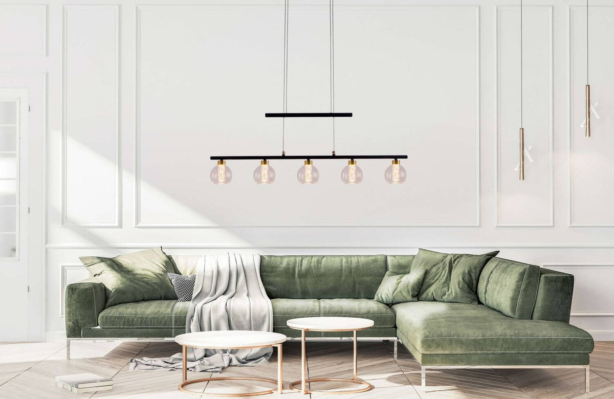 Suspension Brass noire, verre