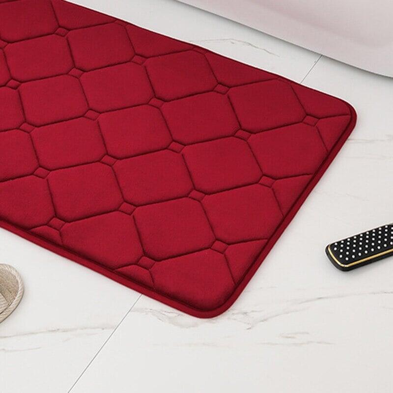 Non-slip Long Kitchen Mat Bath Carpet Floor Mats Home Entrance Doormat Absorbent Living Room Bathroom Lattice Washable Soft Rug | Designix - 0 40x60cm and 40x120cm Red  - https://designix.fr/