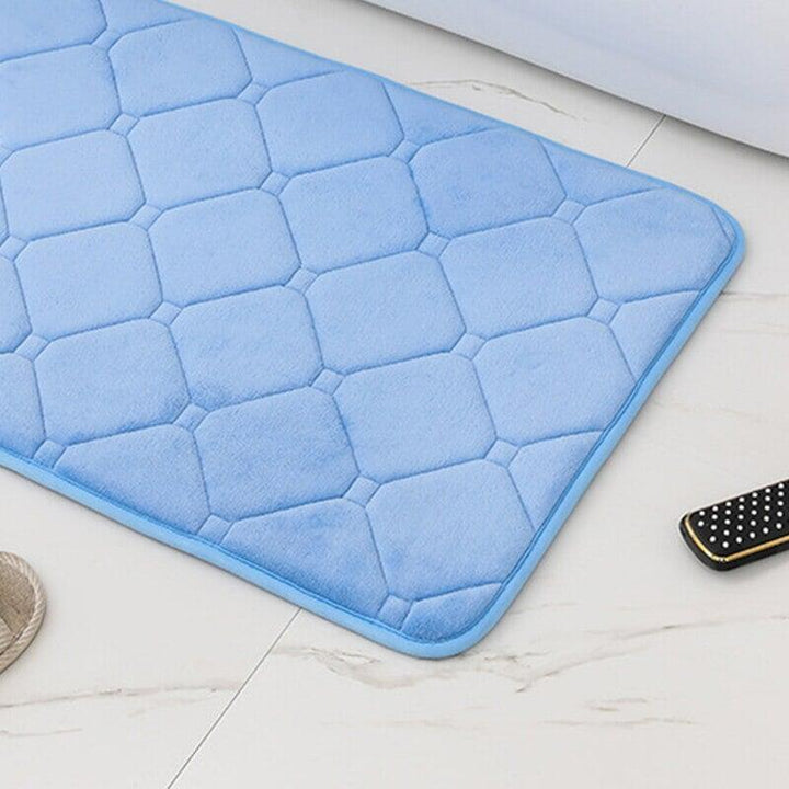 Non-slip Long Kitchen Mat Bath Carpet Floor Mats Home Entrance Doormat Absorbent Living Room Bathroom Lattice Washable Soft Rug | Designix - 0 40x60cm and 40x120cm Blue  - https://designix.fr/