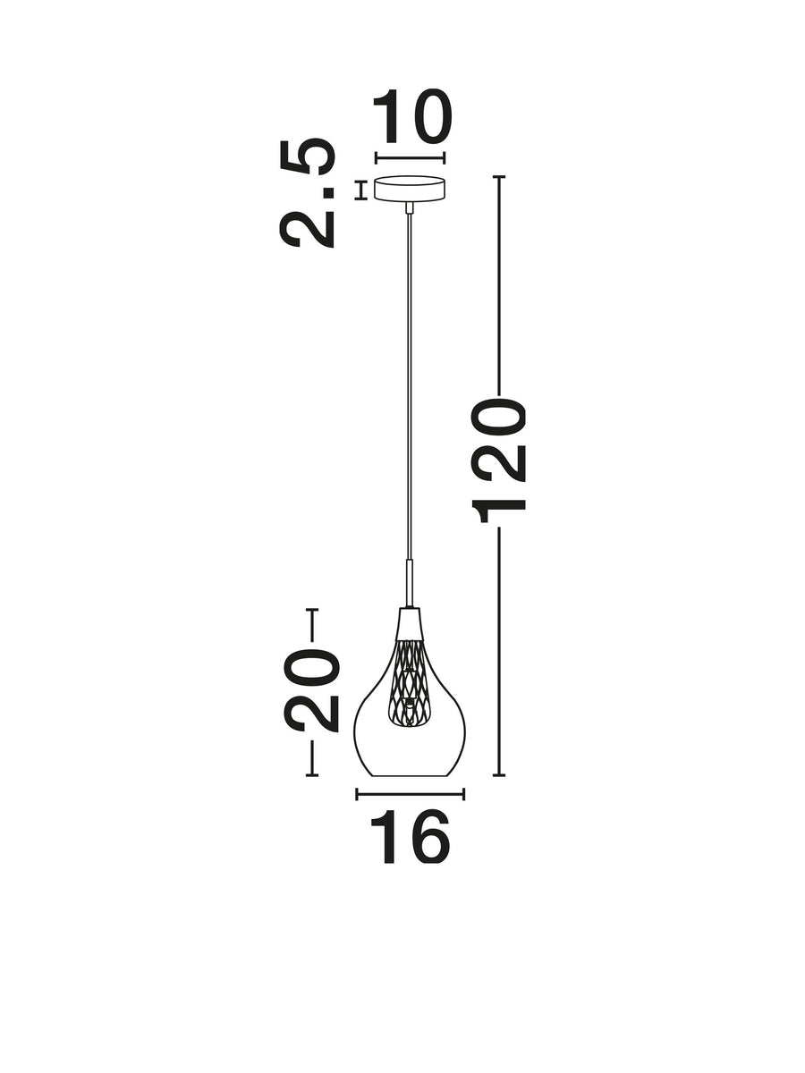 Suspension Filo dorée, verre (1500202811)