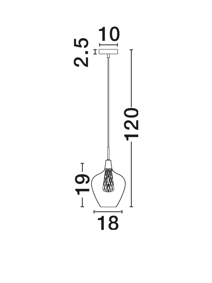 Suspension Filo dorée, verre (1500202821)