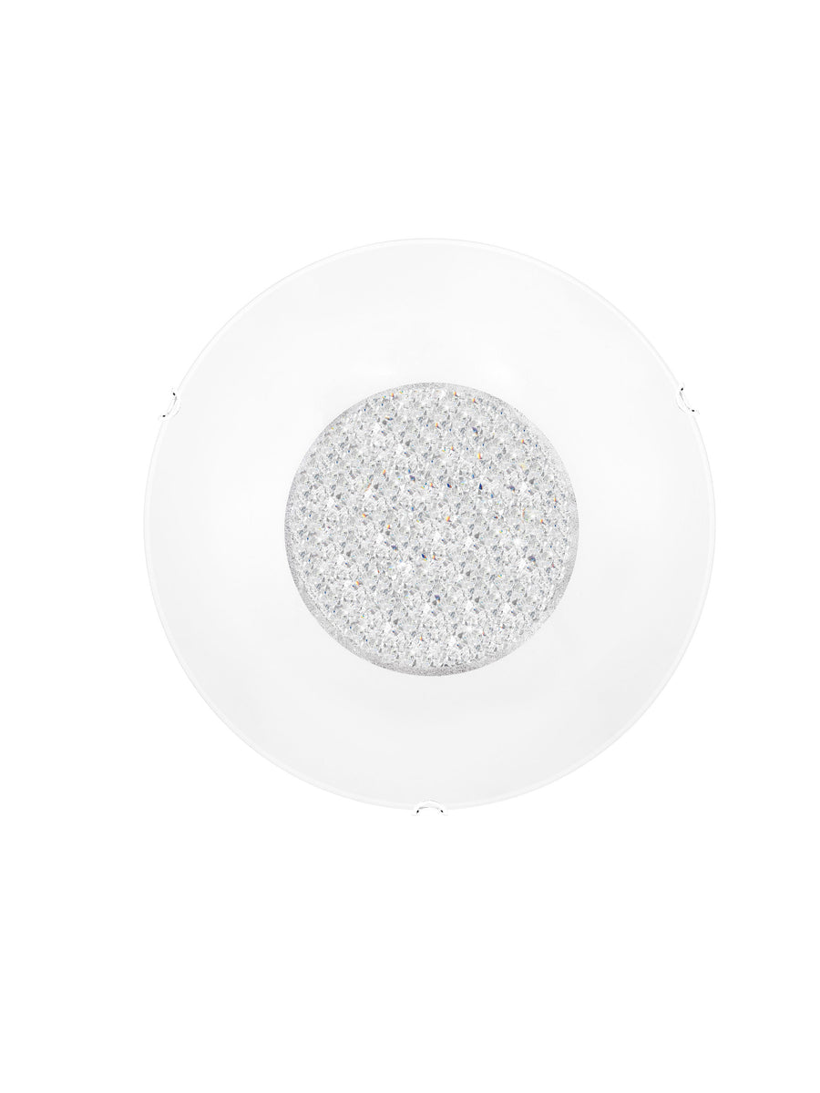Plafonnier ERA 2 lumières blanc, cristal