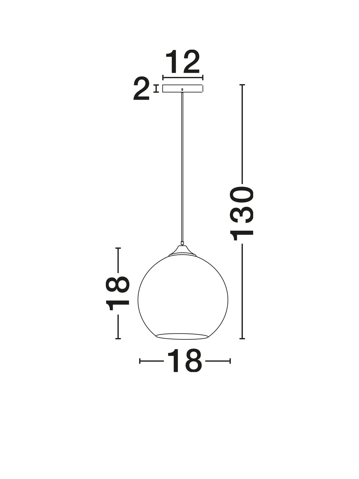 Suspension Blaze noire, verre