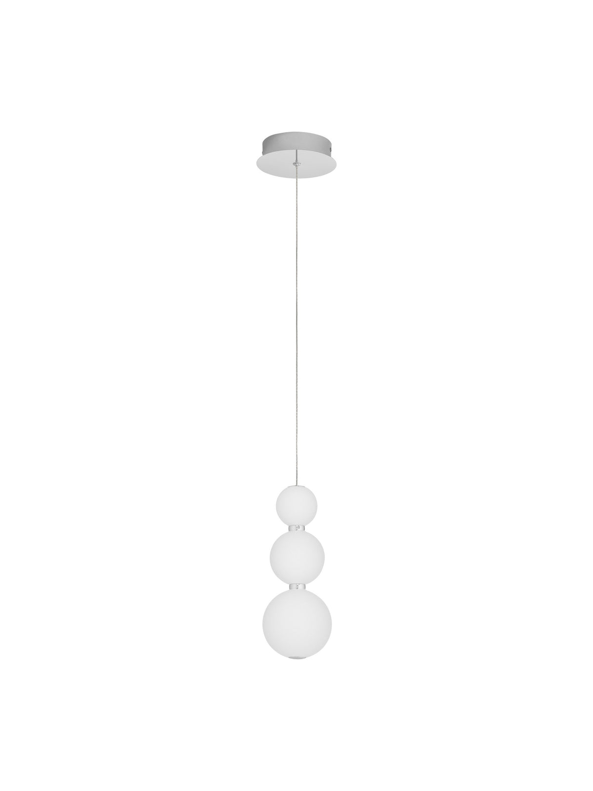 Suspension Perla chromée, verre, H 150 cm (9186918)