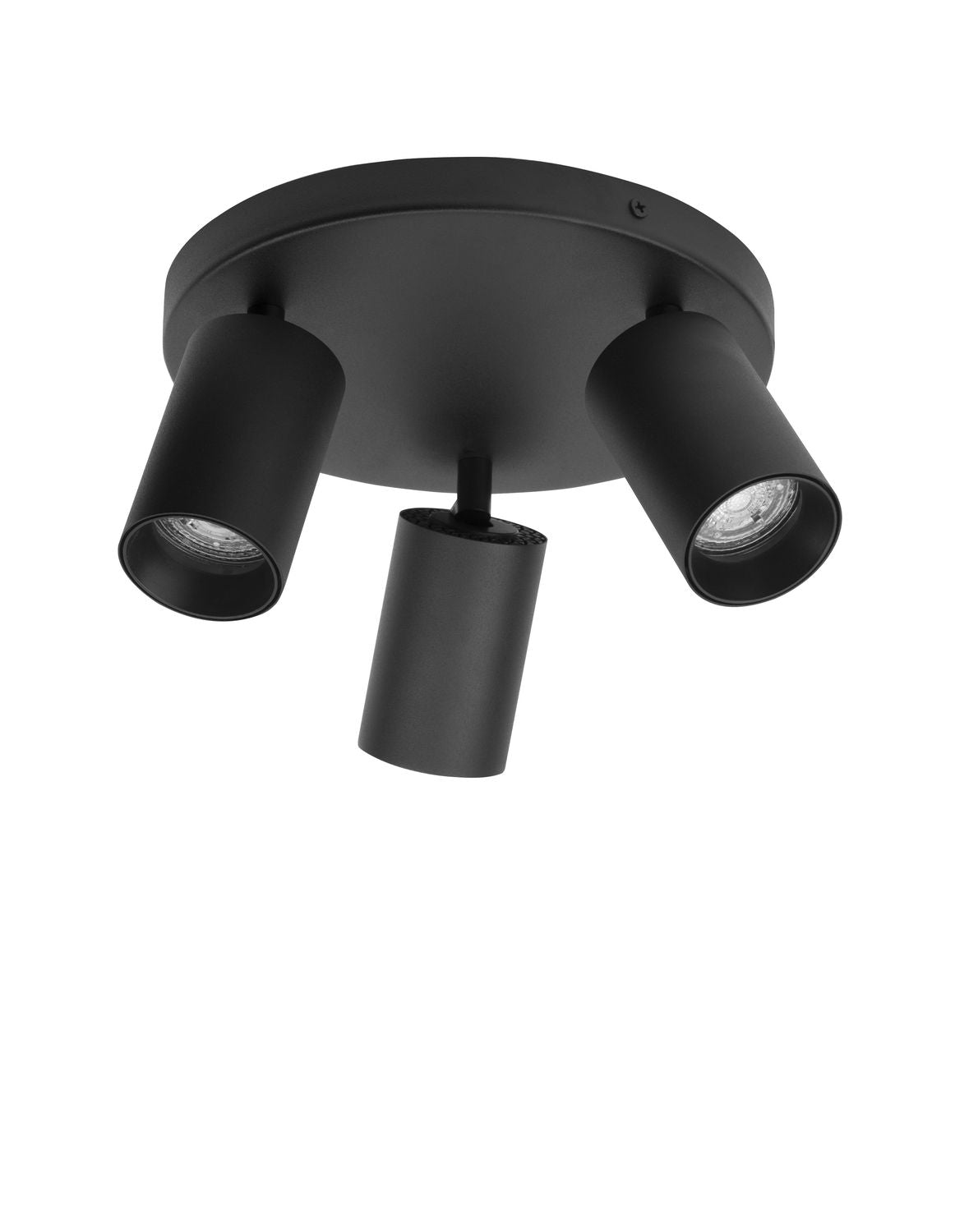 Plafonnier TOD 3 lumières noir, Ø 22 cm