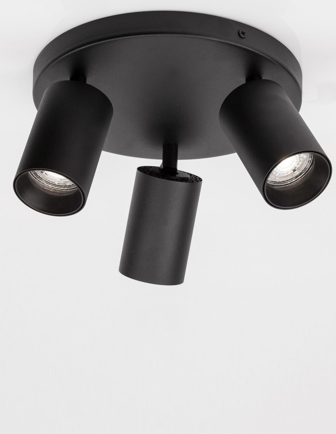 Plafonnier TOD 3 lumières noir, Ø 22 cm