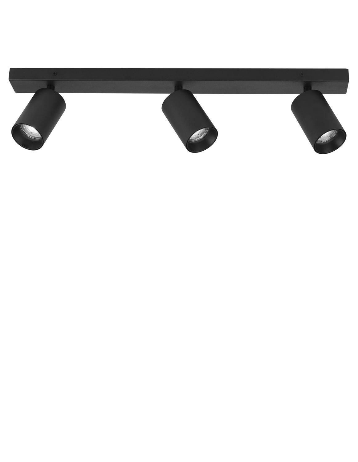 Plafonnier TOD 3 lumières noir, L 55 cm