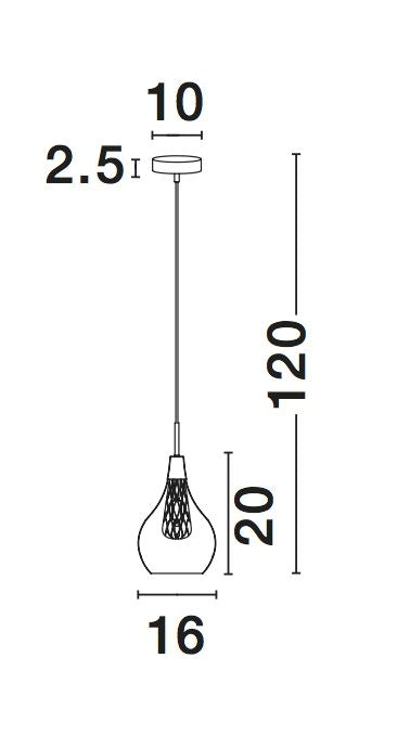 Suspension Filo dorée, verre (1500202811)