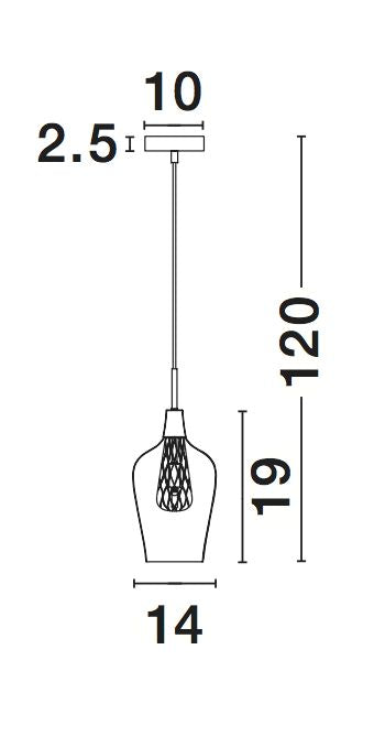 Suspension Filo dorée, verre (1500202831)