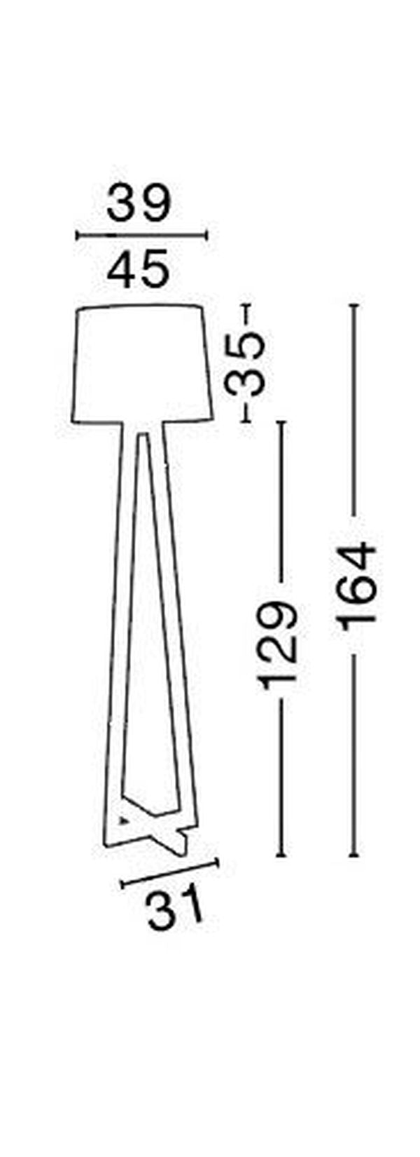 Lampadaire Alma bois, H 164 cm