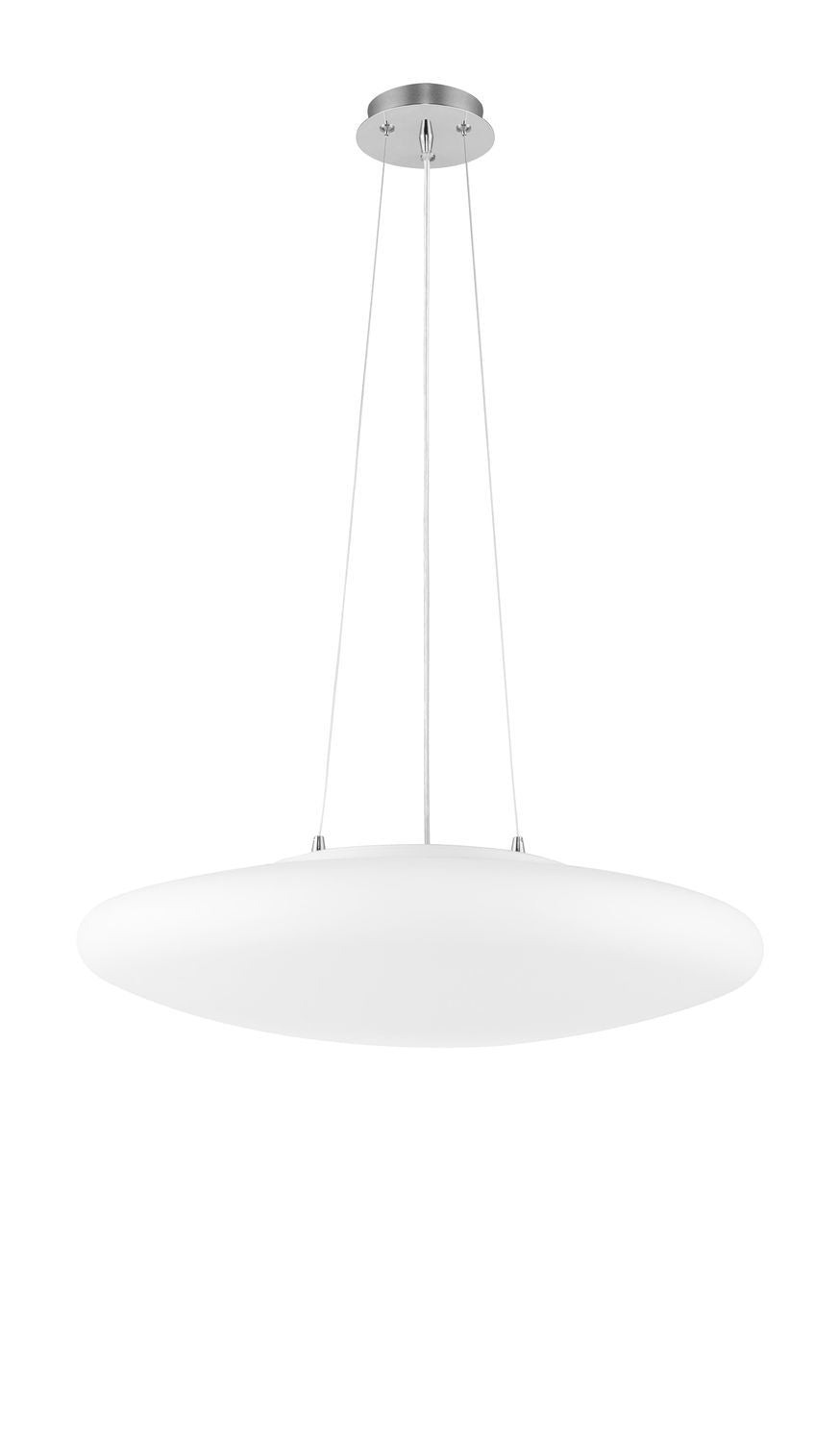 Suspension Pressione 4 lumières chromée, verre