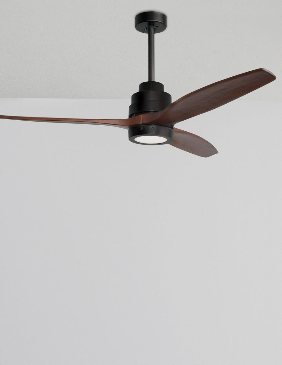 Ventilateur de plafond lumineux Sabal noir, verre