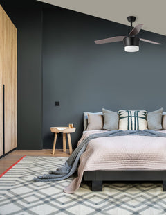 Ventilateur de plafond lumineux Monsoon noir, verre