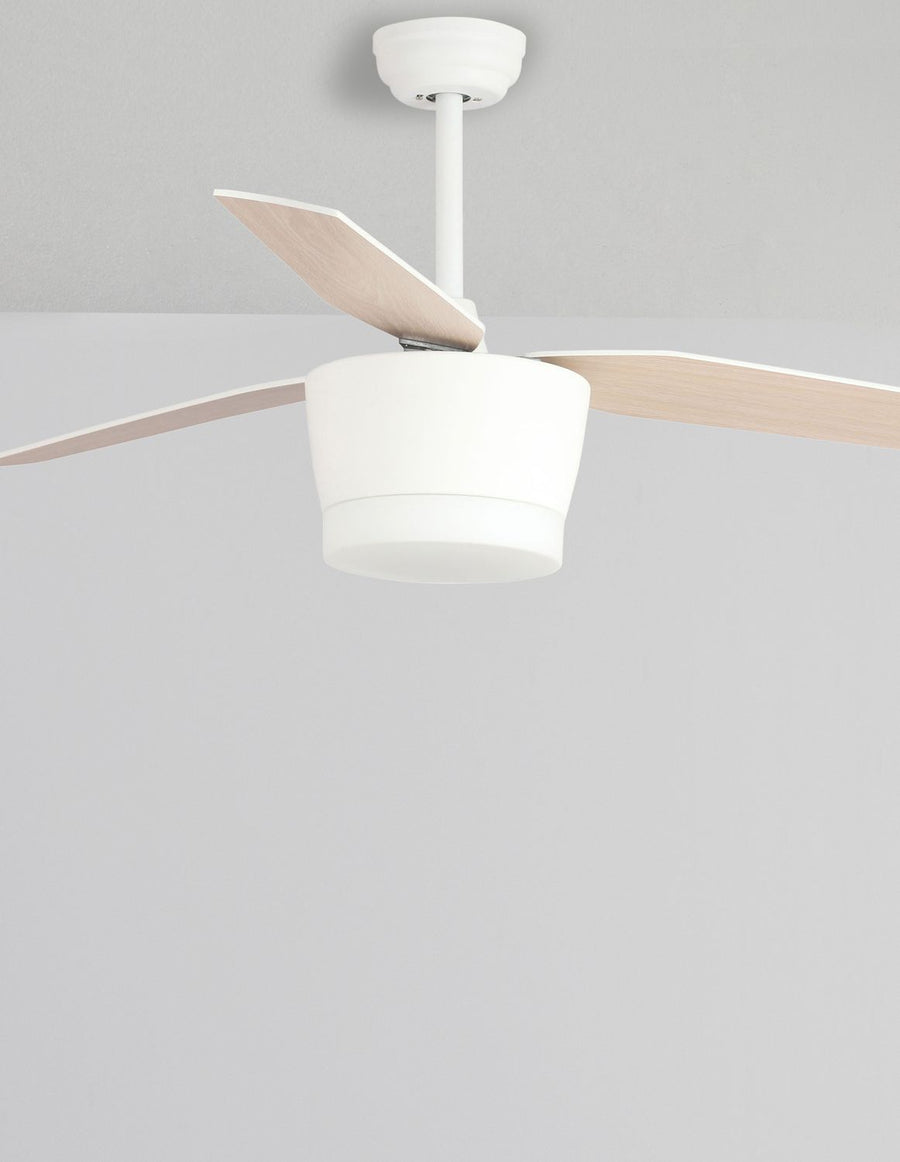 Ventilateur de plafond lumineux Monsoon blanc, verre