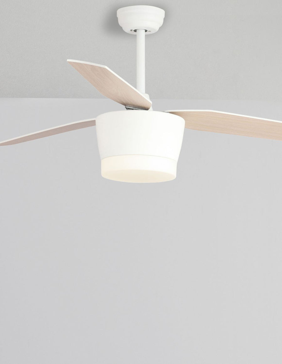 Ventilateur de plafond lumineux Monsoon blanc, verre