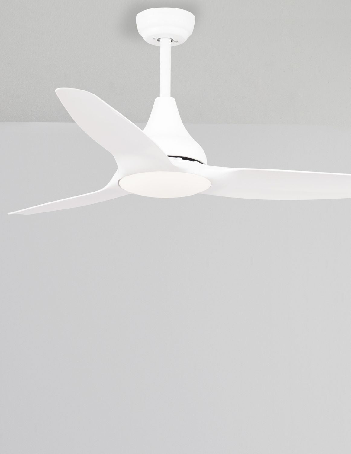 Ventilateur de plafond lumineux Samoa blanc, verre