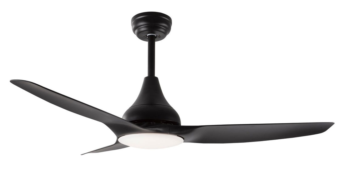 Ventilateur de plafond lumineux Samoa noir, verre