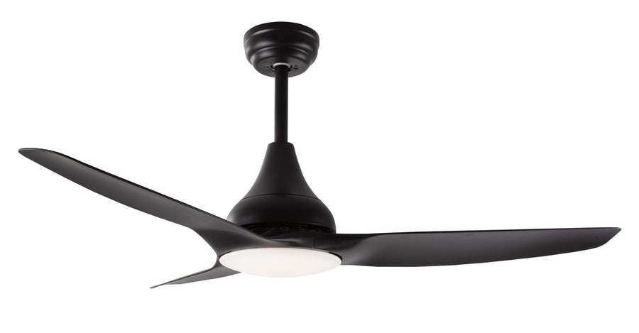 Ventilateur de plafond lumineux Samoa noir, verre