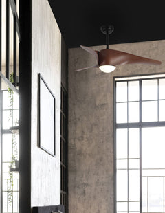 Ventilateur de plafond lumineux Breeze noir, verre