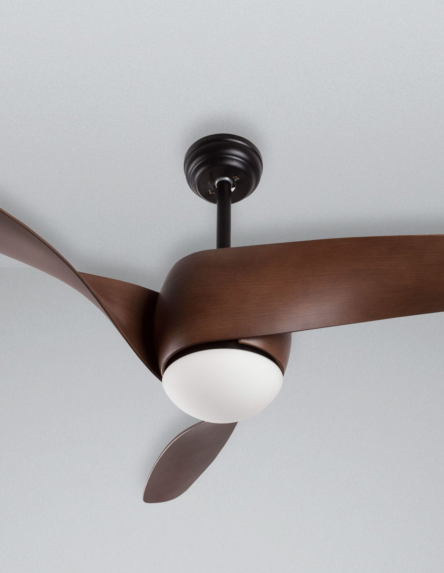 Ventilateur de plafond lumineux Breeze noir, verre