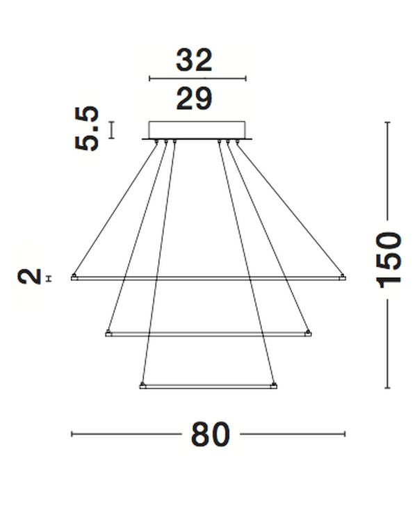 Suspension Ferrol marron, H 150 cm