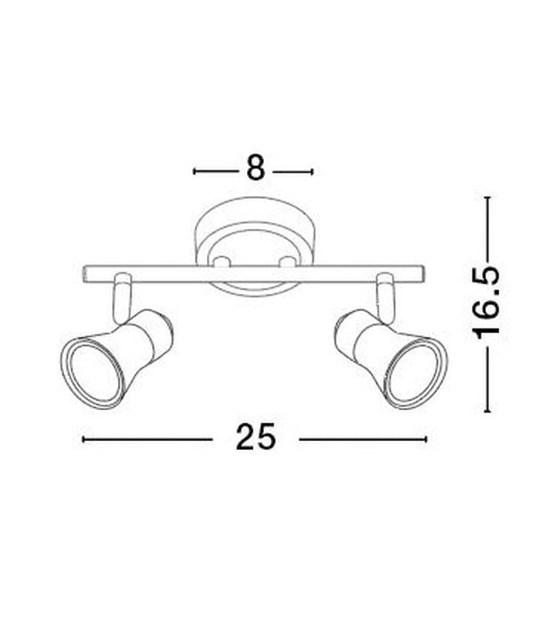 Plafonnier Galeria 2 lumières nickel