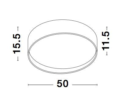 Plafonnier Fano blanc, Ø 50 cm