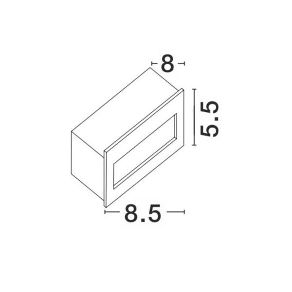 Applique extérieure Krypton blanche, L 8,5 cm
