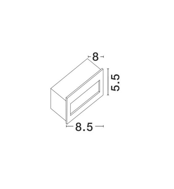 Applique extérieure Krypton grise, L 8,5 cm