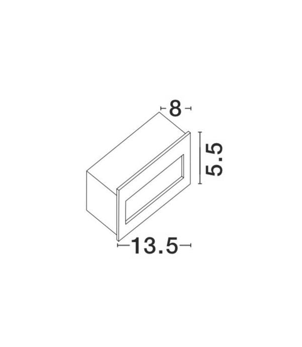 Applique extérieure Krypton grise, L 13,5 cm