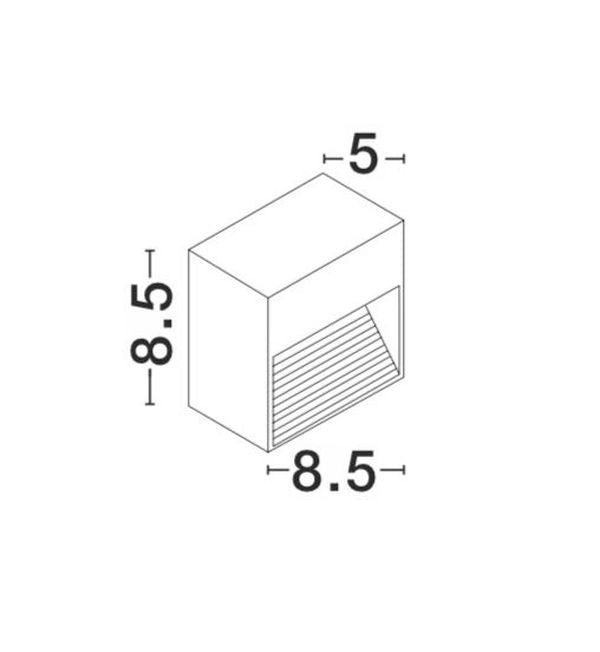 Applique extérieure Krypton grise, H 8,5 cm