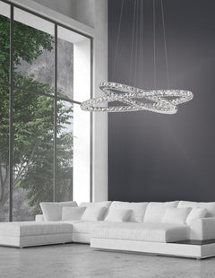 Suspension Celine chromée, cristal (7403002)