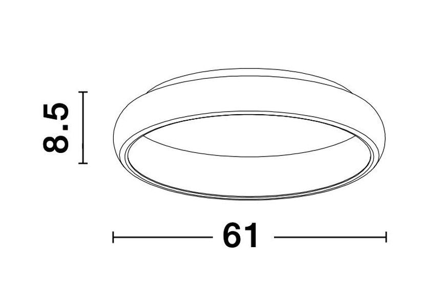 Plafonnier Albi gris, Ø 61 cm
