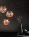 Suspension Blaze 3 lumières noire, verre