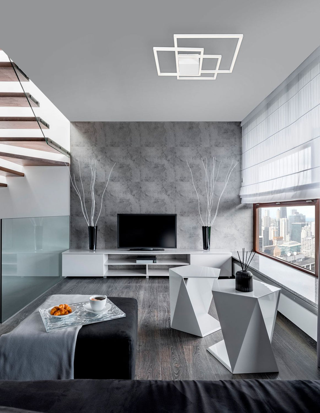 Luminaire plafonnier | Bilbao Blanc L 56 cm