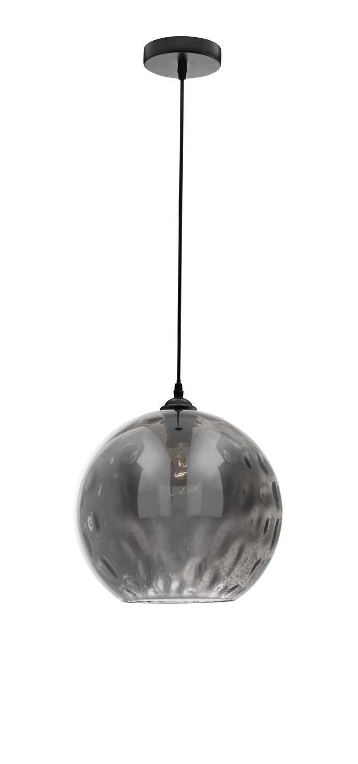 Suspension Jerardo noire et fumée, verre